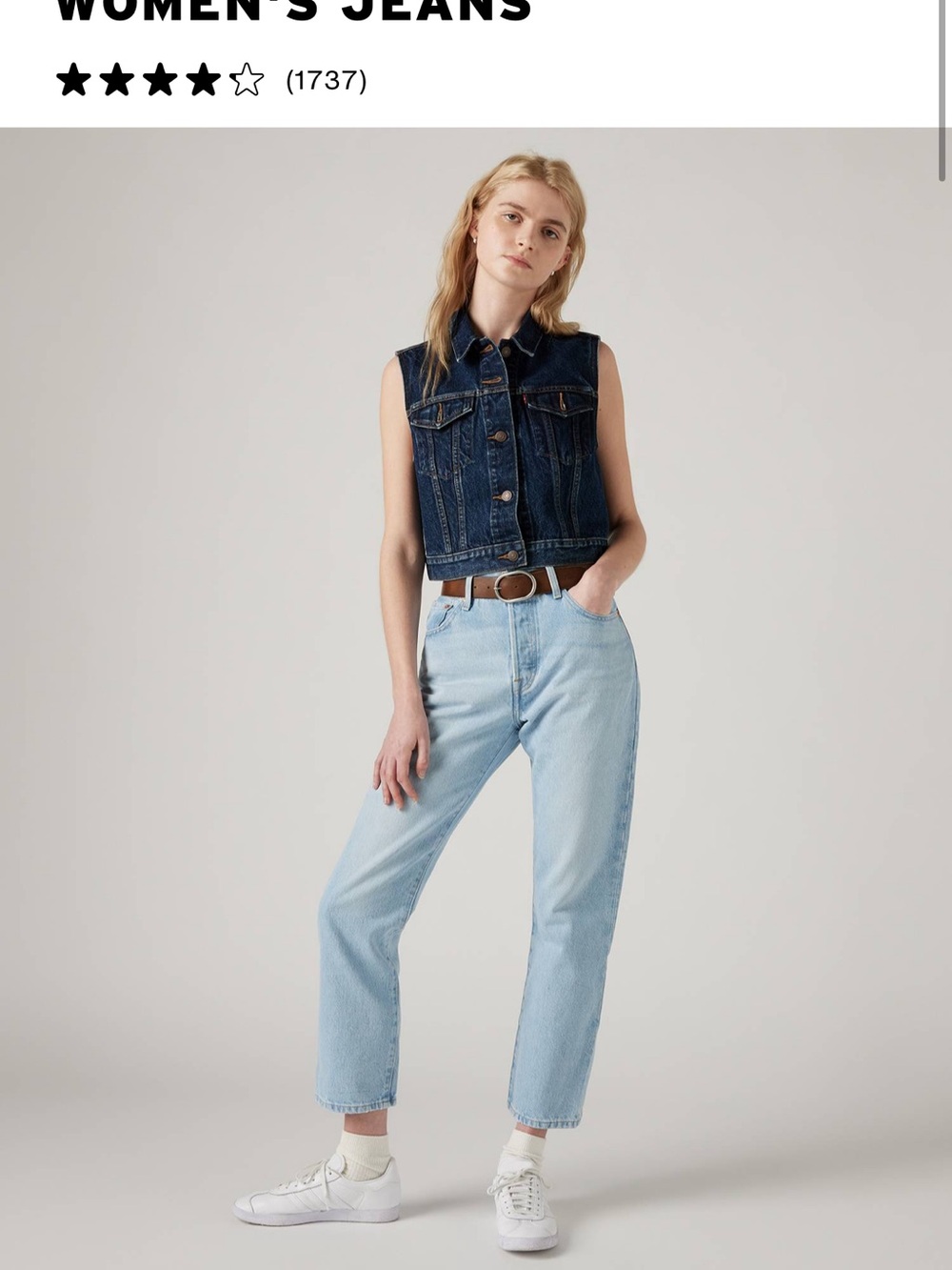 Levi's Light Blue Cropped High-Rise Jeans
